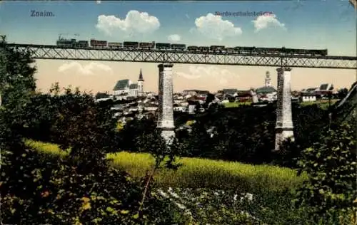 Ak Znaim Südmähren, Nordwestbahnbrücke