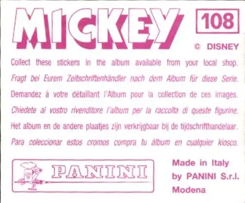 Sammelbild Mickey Nr. 108, Walt Disney, Seemonster, Panini