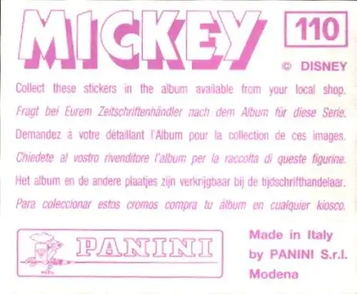 Sammelbild Mickey Nr. 110, Walt Disney, Urmensch, Panini