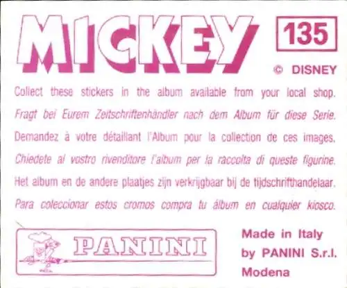 Sammelbild Mickey Nr. 135, Walt Disney, Goofy, Gamma, Panini