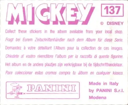 Sammelbild Mickey Nr. 137, Walt Disney, Hexe, Panini