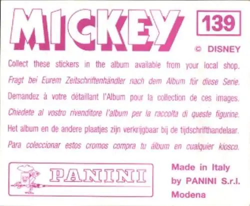 Sammelbild Mickey Nr. 139, Walt Disney, Goofy und Hexe in einem fliegenden Auto, Panini