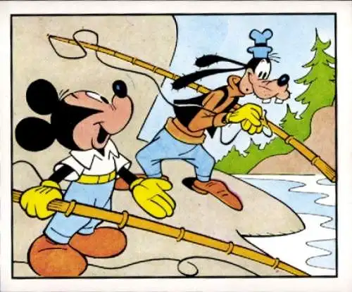 Sammelbild Mickey Nr. 144, Walt Disney, Goofy, beim Angeln, Panini