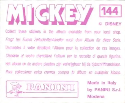 Sammelbild Mickey Nr. 144, Walt Disney, Goofy, beim Angeln, Panini