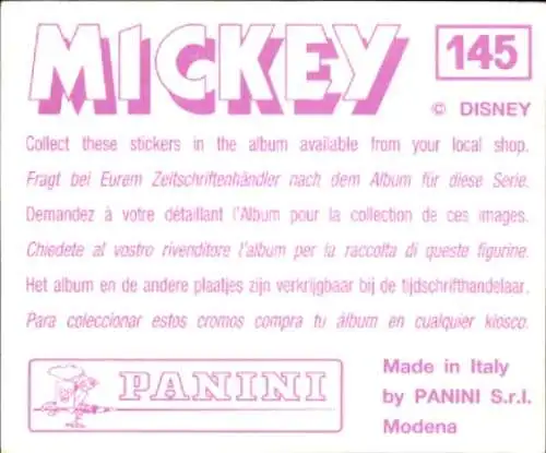 Sammelbild Mickey Nr. 145, Walt Disney, Goofy, Panini