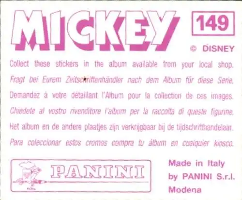 Sammelbild Mickey Nr. 149, Walt Disney, Panini