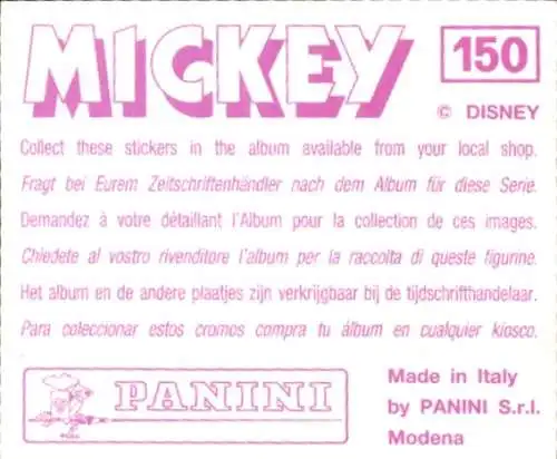 Sammelbild Mickey Nr. 150, Walt Disney, Panini