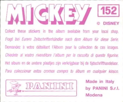 Sammelbild Mickey Nr. 152, Walt Disney, Goofy, Gamma, Old Pepita, Panini