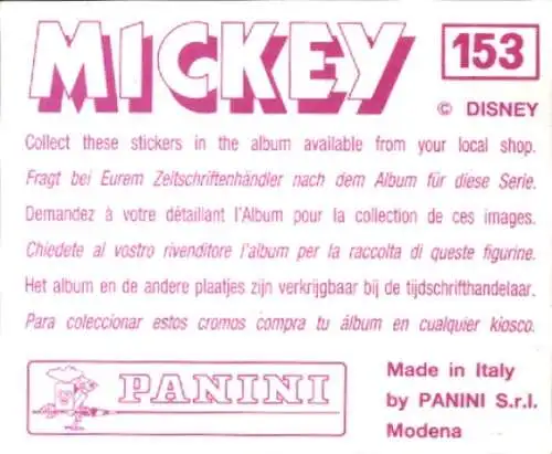 Sammelbild Mickey Nr. 153, Walt Disney, Goofy, Panini