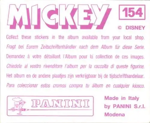 Sammelbild Mickey Nr. 154, Walt Disney, Gamma, Panini