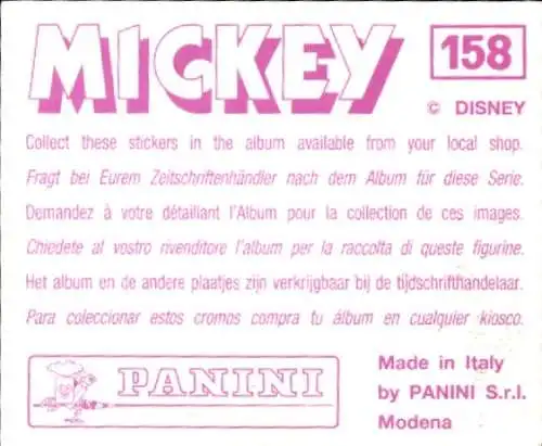 Sammelbild Mickey Nr. 158, Walt Disney, Panini