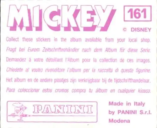 Sammelbild Mickey Nr. 161, Walt Disney, Kater Karlo, Goofy, Panini