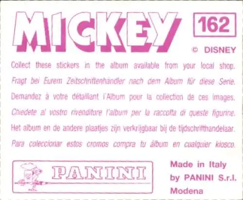 Sammelbild Mickey Nr. 162, Walt Disney, Panini