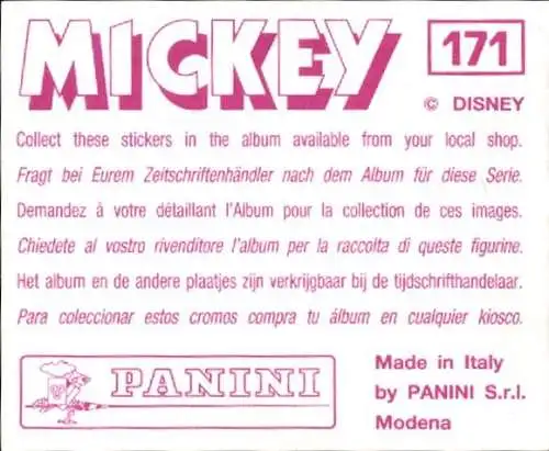 Sammelbild Mickey Nr. 171, Walt Disney, Raumstation, Panini