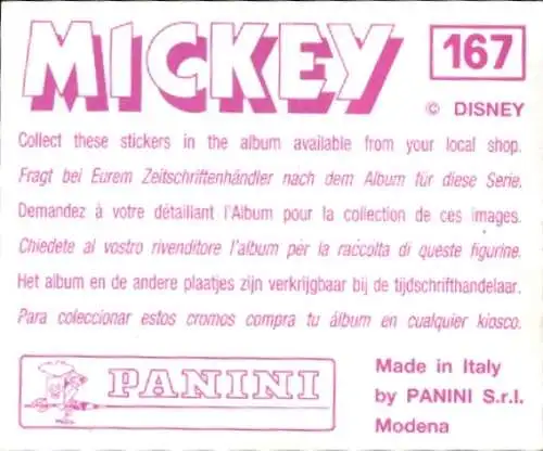 Sammelbild Mickey Nr. 167, Walt Disney, Panini