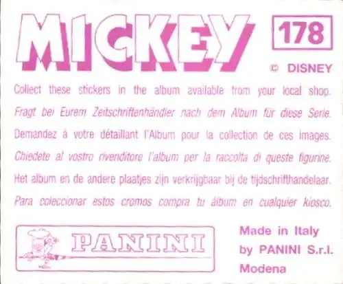 Sammelbild Mickey Nr. 178, Walt Disney, Adler, Panini