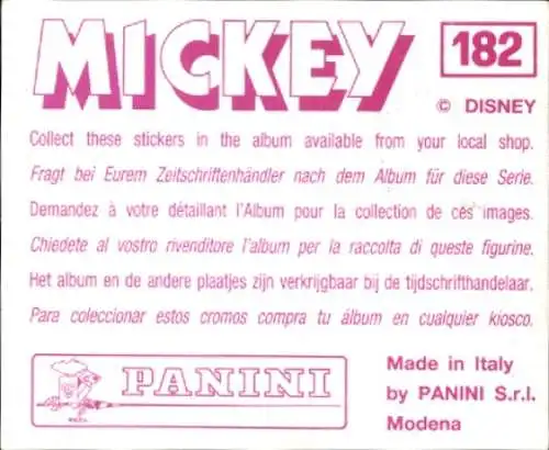 Sammelbild Mickey Nr. 182, Walt Disney, Goofy, Panini