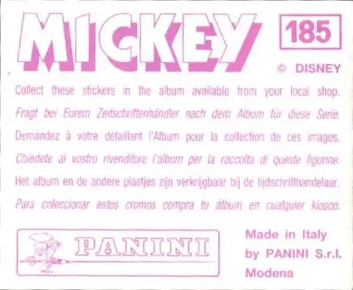 Sammelbild Mickey Nr. 185, Walt Disney, Minnie, Panini