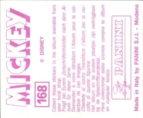 Sammelbild Mickey Nr. 168, Walt Disney, Kater Karlo, Panini