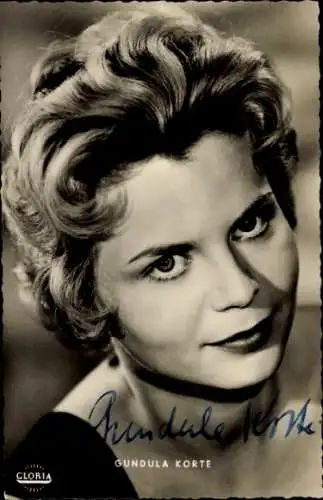 Ak Schauspielerin Gundula Korte, Portrait, Kirschen in Nachbars Garten, Autogramm