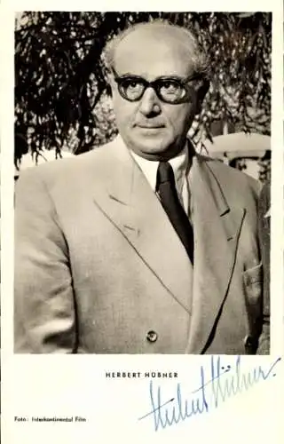 Ak Schauspieler Herbert Hübner, Portrait, Autogramm