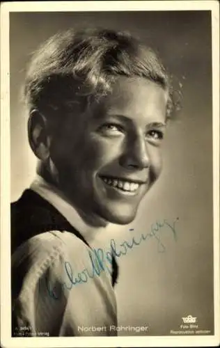 Ak Schauspieler Norbert Rohringer, Portrait, Autogramm