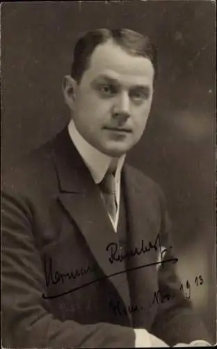 Ak Schauspieler Herman Ronberg, Portrait, Autogramm