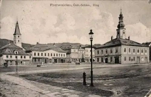 Ak Jeseník Frývaldov Freiwaldau Region Olmütz, Ring, Rathaus