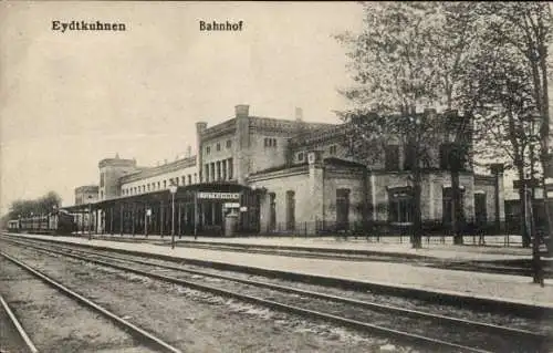 Ak Tschernyschewskoje Eydtkuhnen Eydtkau Ostpreußen, Bahnhof, Gleisseite