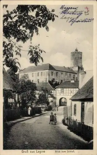 Ak Łagów Lagow Neumark Ostbrandenburg, Blick zum Schloss