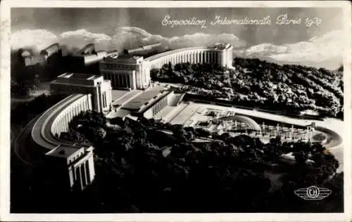 Ak Paris, Weltausstellung 1937, Modell, Ausstellungsgelände, Palais du Trocadero