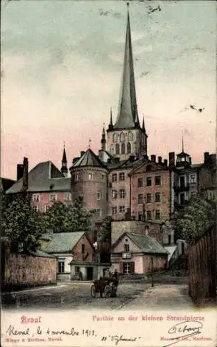 Ak Tallinn Reval Estland, Partie an der kleinen Strandpforte