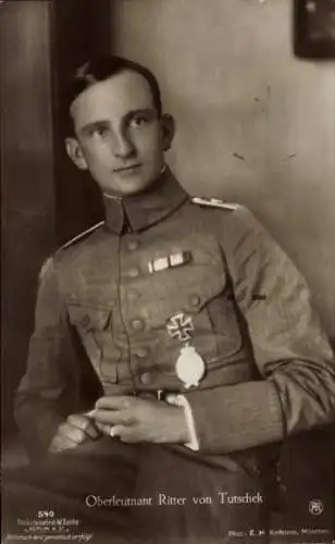 Ak Oberleutnant Ritter von Tutschek, Führer Jasta 12, Sanke 540