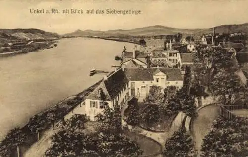 Ak Unkel am Rhein, Teilansicht, Siebengebirge