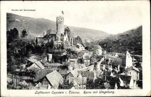 Ak Eppstein im Taunus, Teilansicht, Ruine