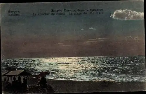 Ak Batumi Georgien, Strandpartie, Sonnenuntergang