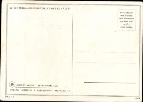 Künstler Ak Schmidt, Gustav, Wolfshund Lux