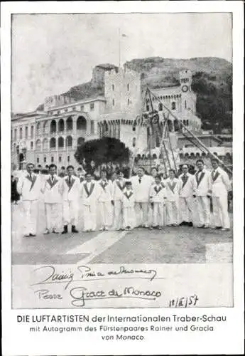 Ak Luftartisten der Internationalen Traber Schau, Fürstenpaar Monaco