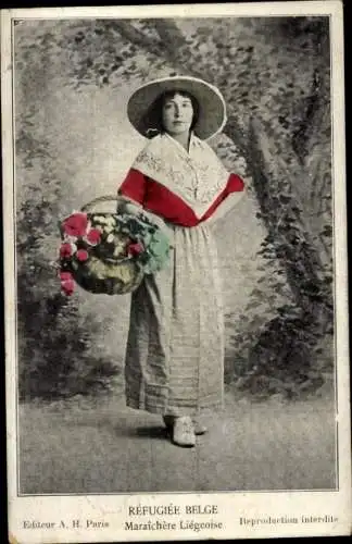 Ak belgischer Flüchtling, Maraichiere Liegeoise