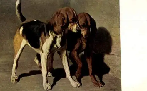 Künstler Ak de Dreux, Alfred, Stehende Jagdhunde