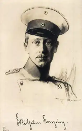 Künstler Ak Rumpf, Kronprinz Wilhelm von Preußen, Portrait