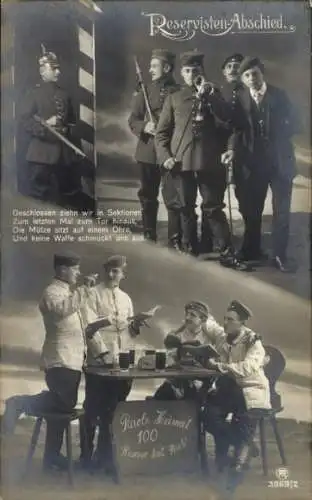 Ak Reservisten-Abschied, Parole Heimat