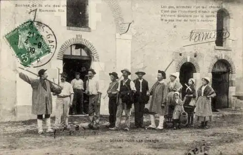 Ak Französische Tracht, Bauern, Werkzeuge