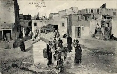 Ak Alexandria Ägypten, Dorfbewohner auf dem Markt
