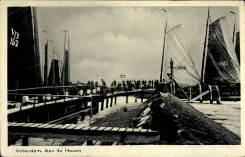 Ak Volendam Nordholland Niederlande, Hafen