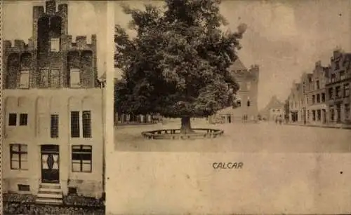 Ak Kalkar am Niederrhein, Marktplatz, Giebelhäuser