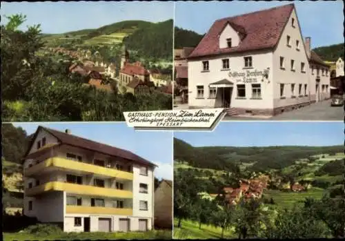 Ak Heimbuchenthal im Spessart, Panorama, Gasthaus Zum Lamm, Inh. Fritz Spieler