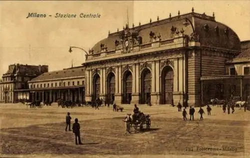 Ak Milano Mailand Lombardia, Bahnhof