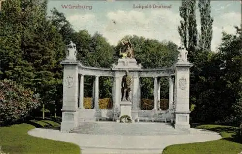 Ak Würzburg am Main Unterfranken, Luitpold-Denkmal