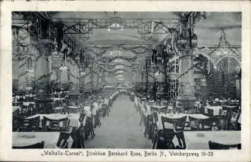 Ak Berlin Mitte, Walhalla-Tunnel, Weinbergsweg 19/20